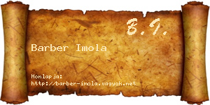 Barber Imola névjegykártya